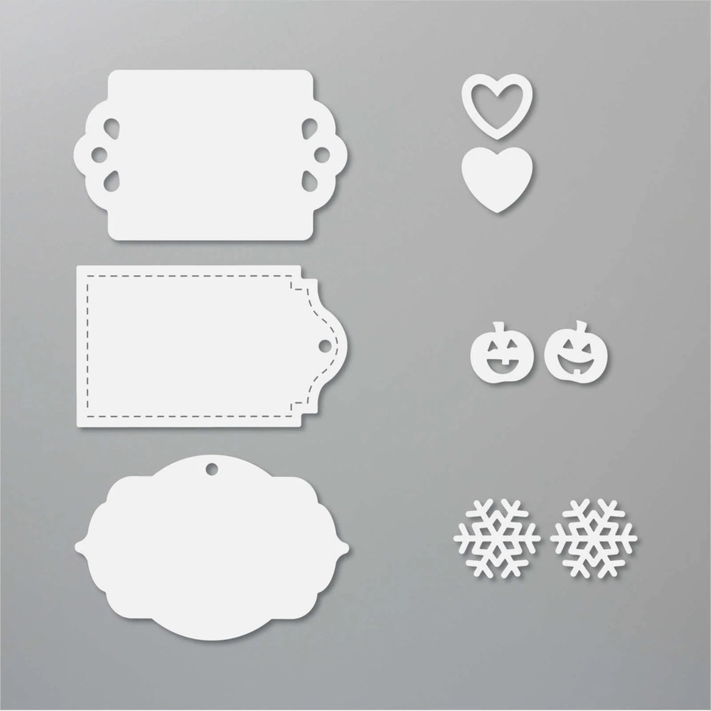 NWT Stampin' Up! TRIO OF TAGS DIES #150667 - Set of 4 Dies